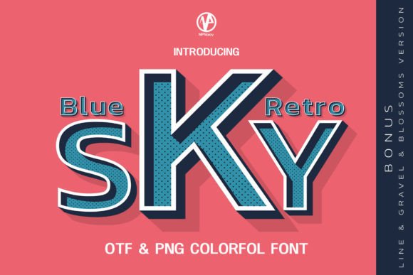 Bluesky Retro: A Bold Color Font for Vintage Impact