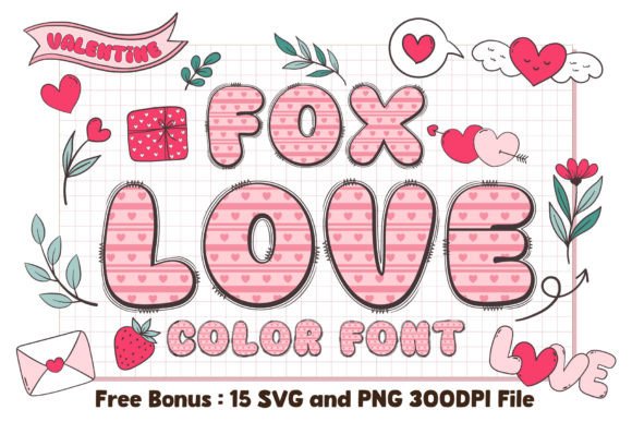 Fox Love: A Charming Color Font for Heartfelt Designs