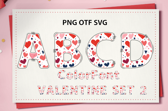 Valentine Set 2: A Color Font for Dynamic Design